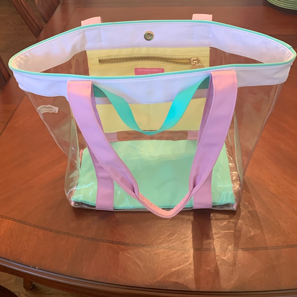 Transparent Tote Bag with Pastel Accents